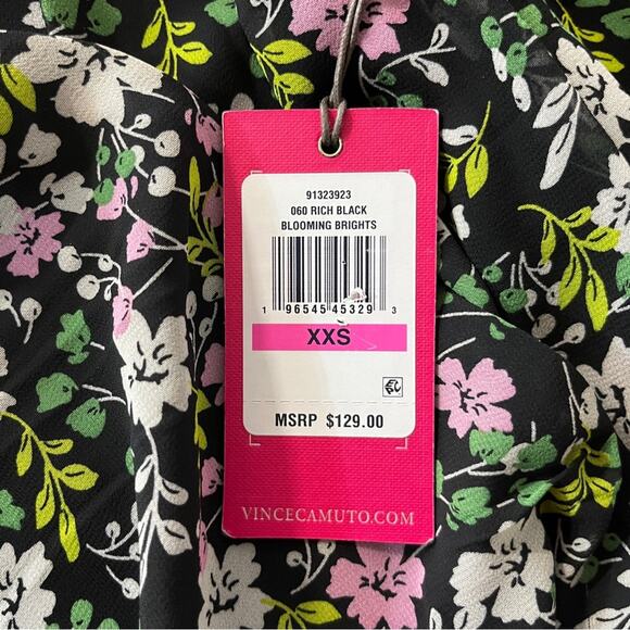 Vince Camuto Floral Smocked dress black - XXS - Picture 11 of 13